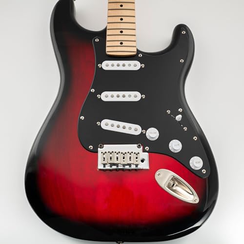 Image of Musiclily SSS 11 Hole Strat Guitar Pickguard for Fender USA /Mexican Made Standard Stratocaster Modern Style, 1Ply Matte Black