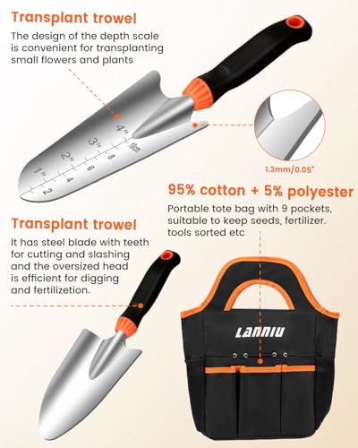 Garden Tool Set, 7 Piece Stainless Steel Gardening Tools Set - Image 4