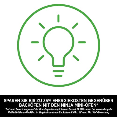 Foto von Ninja Foodi 10-in-1 Multifunktions-Ofen, tragbarer Mini-Ofen für Arbeitsflächen, Mehrzweck-Ofen mit 10 Kochfunktionen; Air Fry, Rösten, Grillen, Backen und mehr, Silber/Schwarz DT200EU