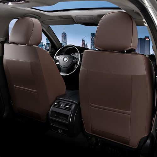 Image of FLORICH Car Seat Covers, Leather Seat Covers, Front Seat Covers 2PCS,Waterproof Car Seat Protector, Auto Driver Seat Covers Accessories Fit for Most SUV Trucks(Coffee, Front Pair)