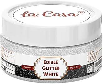 La Casa Premium Edible Glitter - WHITE | Metallic Glitter Ideal for Cake Icing Decoration & Garnishing | 9g |