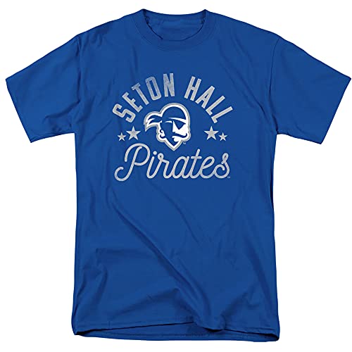 Seton Hall University Official Pirates Short Sleeve Mens Cotton T-Shirt,Royal, 2X-Large