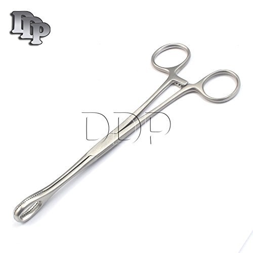 DDP BODY PIERCING SPONGE FORCEPS UNSLOTTED 7" STAINLESS STEEL PROFESSIONAL SEPTUM EAR NIPPLE