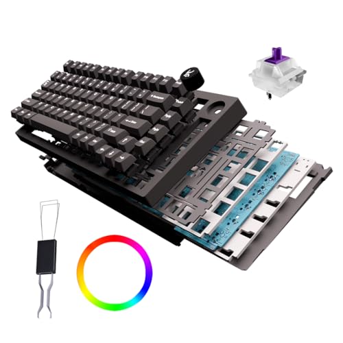 Image of Kreo Swarm 75% Wireless Mechanical Keyboard with Pre-lubed Switches, 5-pin Hot Swap PCB and 5 Layers Sound Absorption (All Black, GTMX Sense Switches)