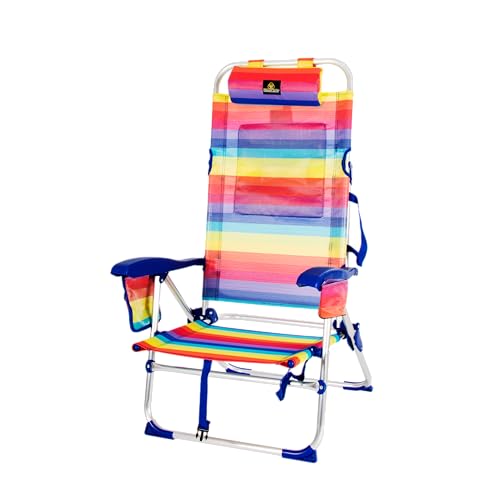 CREVICOSTA QUALITY MARK MARCAS DE CALIDAD - Lavanda 12009 - Silla de Playa Plegable con reposabrazos y 7 Posiciones de Descanso. (Orgullo)