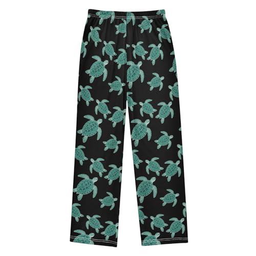 ALAZA Turtle Green Black Cute Pajama Pants Long Sleep Pant Pajama Bottoms Elastic Waist with Pockets2