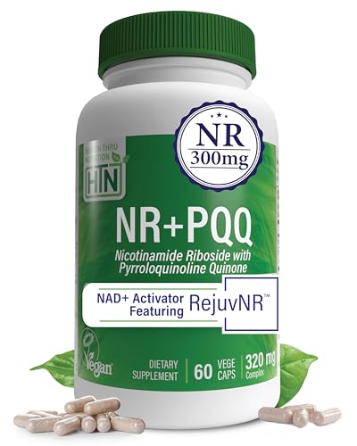 Health Thru Nutrition NAD+ Activator | NR with PQQ | 300mg Nicotinamide Riboside + 20mg PQQ | Mitochondria Maximizer | Non-GMO | Pack of 60