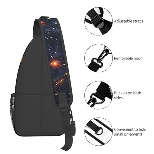 Sling Bag negro tipo chest para hombres y mujeres miniatura 4