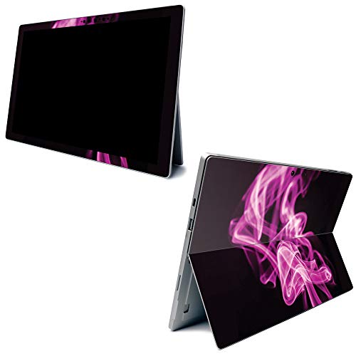 Image of MightySkins Carbon Fiber Skin for Microsoft Surface Pro 7 - Pink Flames | Textured Carbon Fiber Finish | Easy to Apply, Remove, and Change Styles | Made in The USA