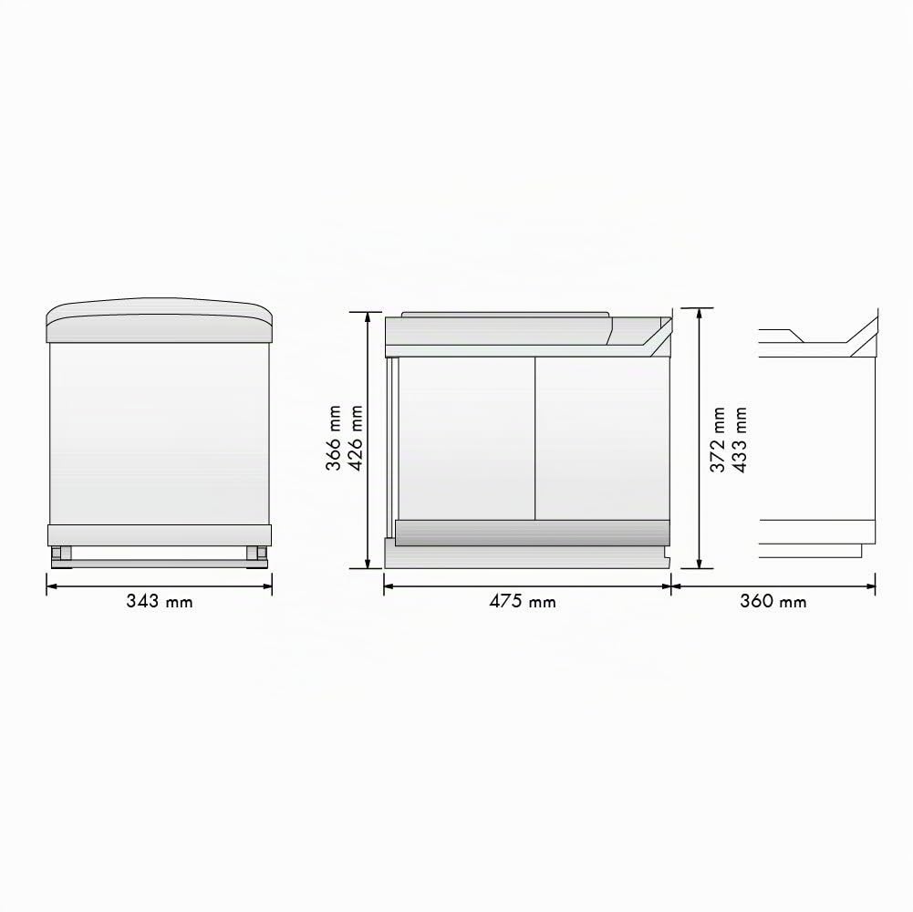 Cubo de Basura y Reciclaje extraíble - 2 Cubos incorporados de 21/21 ó 16/16 - para Mueble de Cocina, 16/16