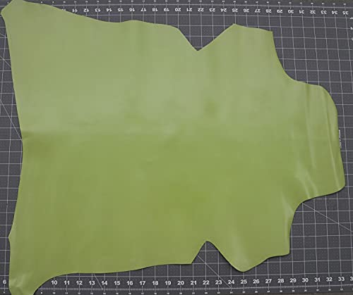 Goat Skin Lime Light Green Kidskin Genuine Leather Pelt Hide for Shoes Bags Wallets Made in Italy 2.5 to 5 Square ft
