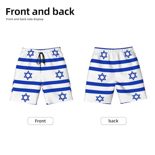 Israeli Flag Youth Beach Pants, Soft and Breathable, with Drawstring Waist, Suitable for Sports and Leisure.2