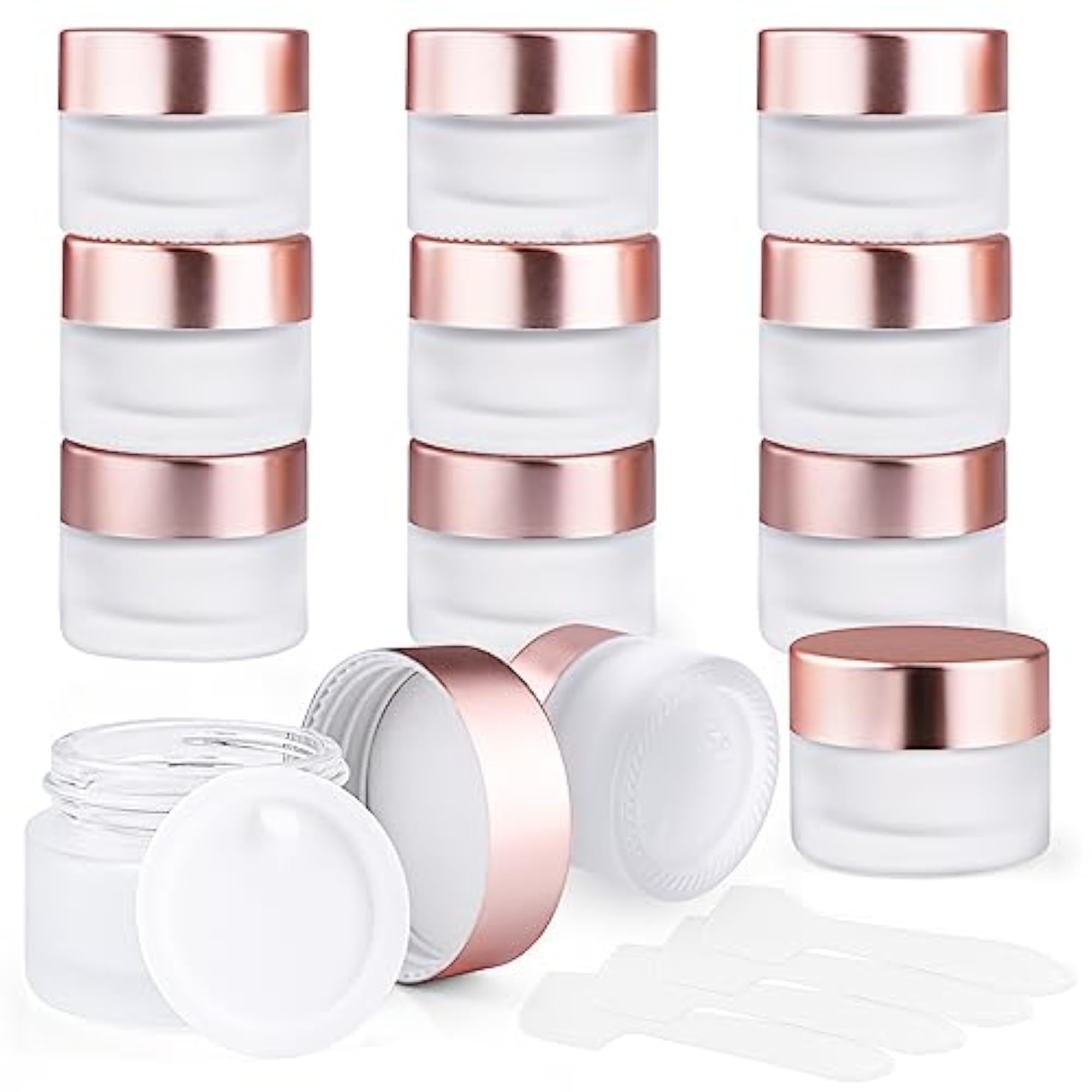 Frosted Glass Jar 12 Pack 15g Cosmetic Cream Jar