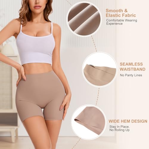 Image of Seamless Shaping Boyshorts Panties for Women Slip Shorts for Under Dresses Tummy Control Underwear Shapewear Shorts