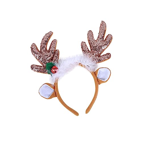 FRCOLOR 3pcs elk headband reindeer antlers headwear deer antlers headband deer party headdress red s hair band s Hair Hoop christmas sequins small s women's - Image 2