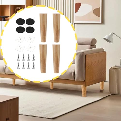 Patas de madera de 20 cm para elevar sofás y facilitar la limpieza en casa 5