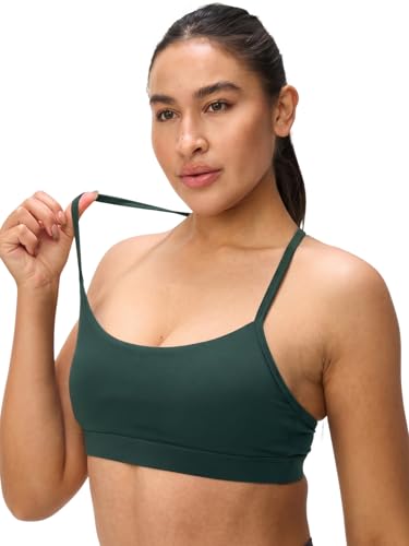 Image of Womens Y Back Padded Sports Bra Strappy U Neck Butter Soft Low Impact Workout Bras Yoga Pilates Walking