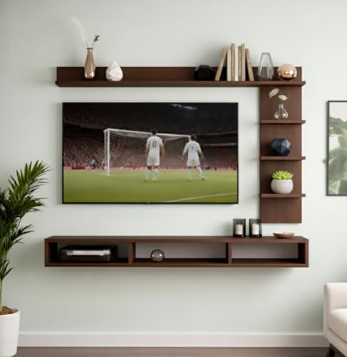 Bros Moon MDF C Shaped 48 inches Tv Cabinet for Wall for Living Room/Kid's Room/Bedroom ((Total Brown) Suitable for Upto 48 inches Smart tv) view 1