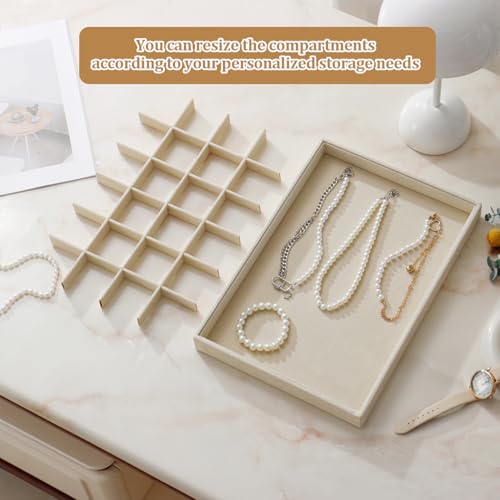 Image of Large Velvet Jewelry Tray Display Drawer Inserts 2 Pack