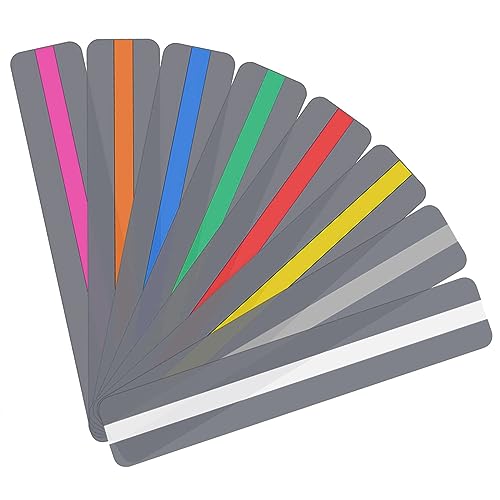 8 Stück Geführte Lesestreifen, Legasthenie Streifen Markierungsstreifen Bunt Lesen Markieren farbige Overlay Tracking Lineale für Studenten Kinder visuellen Stress zu Reduzieren (19 x 3.2cm)