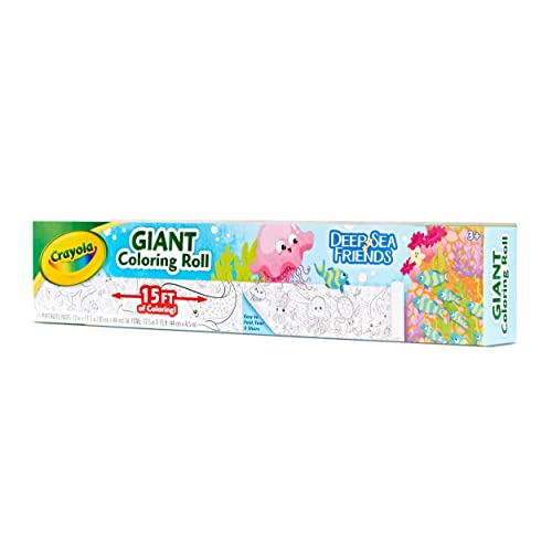 Crayola Giant Coloring Roll, 15 Perforated Ocean Coloring Pages, Gift for Kids, Ages 3, 4, 5, 6 - image 3