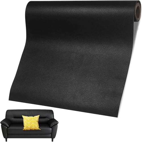 MemoireForm Leather Repair Patch 24 x 54 Inch Self Adhesive Leather Repair Tape Large Vinyl Patch Kit Vinyl Repair Tape for Couches Car Seats Chairs Furniture (Black)