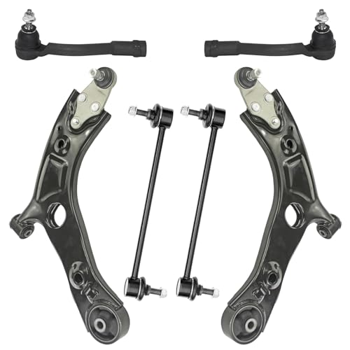 Detroit Axle - 6pc Front End Control Arms Kit for 2016-2018 Kia Sorento 2 Lower Control Arms with Ball Joints 2 Sway Bar End Links 2 Outer Tie Rod Ends 2017 Replacement
