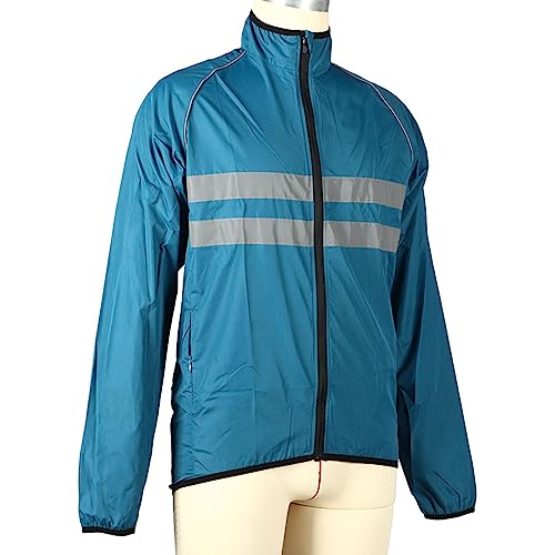 Chaqueta Reflectiva Rompeviento para Ciclismo Hombre Azul 2XL miniatura 5