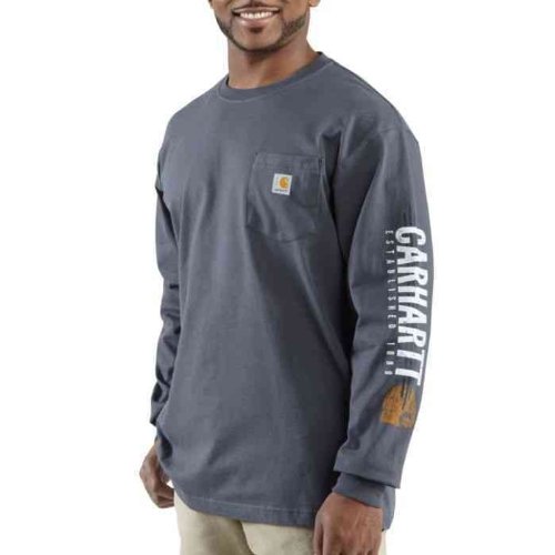 Carhartt Men's Big & Tall Impact Logo Long Sleeve Pocket T-Shirt Original Fit