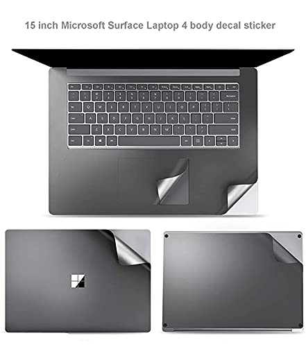 Image of XSKN Pure Color Full Body Bubble Free Computer Vinyl Decal Sticker Cover Protective Skin for Microsoft Surface Laptop 1 2 3 4 Model Computer (Surface Laptop 3 15 inch, Space Gray)
