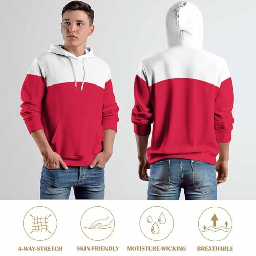Sweat à capuche pour homme avec imprimé polonais idée cadeau homme sportif