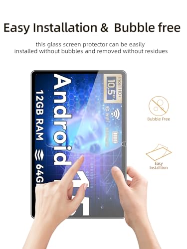 Protector de pantalla vidrio templado para Tabwee T80 10.5'' 2 pack miniatura 3