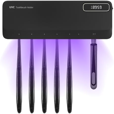 Porte Brosse à Dents Mural UV, Support de Brosse à Dents Mural po...
