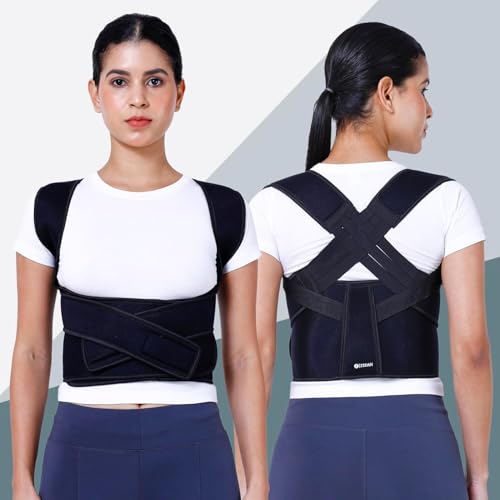 Image of ZEDAN Neoprene Posture Corrector Back Support Belt | Posture Corrector Belt For Back & Shoulder | Back Straightener Brace For Spine & Body Posture Correction | For Men & Women | Free Size (Style 03)
