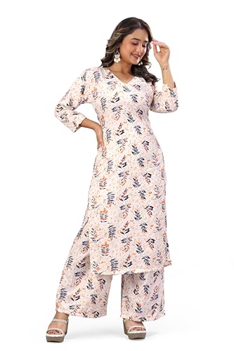 MS VHCK ENTERPRISE Kurti with Plazo Set for Women (in, Alpha, 2XL, Regular, Slim Girls, Kurta Plazo Set-...)