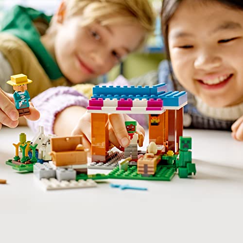 LEGO Minecraft The Bakery Building Kit 21184 Game-Inspired Minecraft Toy Set for Kids Girls Boys Age 8+ Featuring 3 Minecraft Figures and Goat, with Village and Treasure Chest Accessories, Gift Idea - Image 3