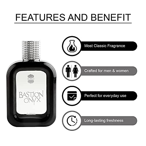 Ajmal Bastion Onyx Eau De Perfume 100ML Long Lasting Scent Spray Perfume Gift For Men - Image 7