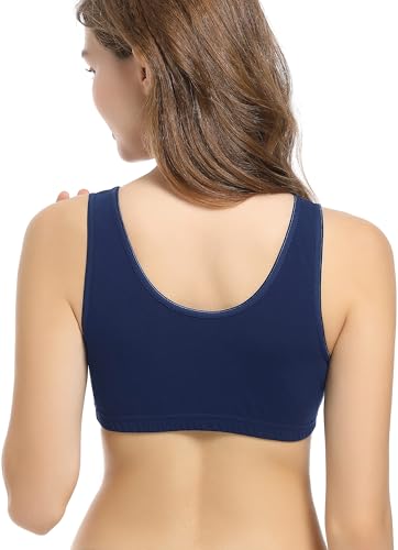 Image of CAKYE 3 Pack Cotton Maternity Nursing Bras Breastfeeding Sleep Bralette