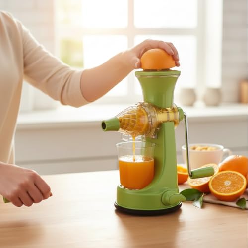 Image of SUPERMOM Vegetable Juicer Machine for Home - Manual Hand Press Fruit & Vegetable Juicer, Portable Non-Electric Juice Extractor, Durable & Easy to Use Juicer for Healthy Fresh Juices (Mix Colour)