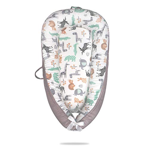 Baby Lounger & Baby Nest Co Sleep Portable Newborn Lounger, 100% Breathable Cotton