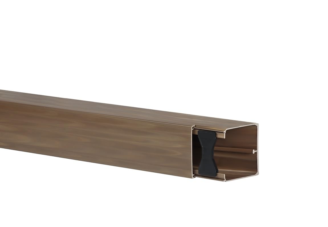 10m KOMIB Kabelkanal/Kabelkanäle/Kabelführung - Verschiedene Größen und Farben - Schraubbar - 5 x 2m Stangen - (Braun - Holz Design, 60 x 60 mm)