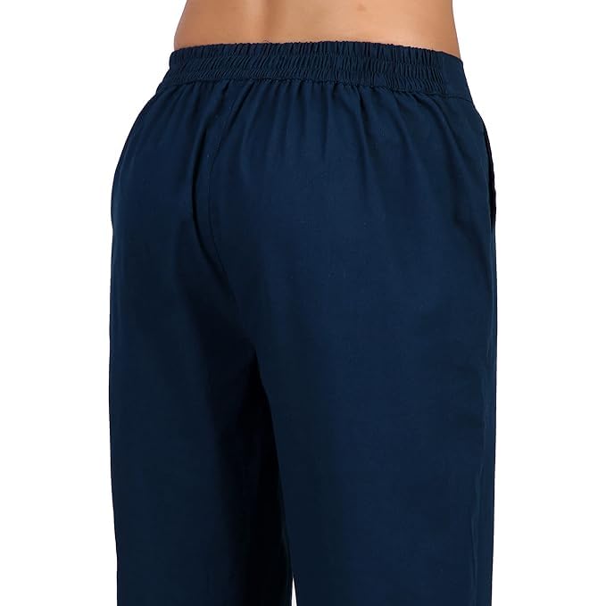 Image of Aarav Fabric Women's 100% Cotton Casual Pant | Ankle Length Regular fit Cotton Trouser | Straight Fit Formal Pants for Kurti, Office, Casual and Daily Outdoor Lifestyle