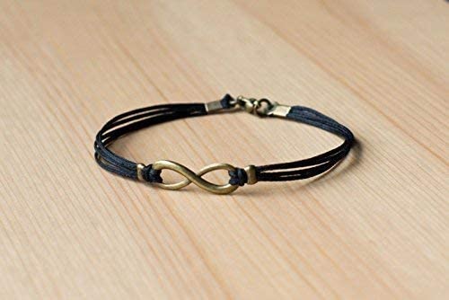 Infinity Bracelet For Men, Black Cord Men's Bracelet, Bronze Infinity, Yoga Jewelry, Gift For Him, Endless, Friendship, Charm Bracelet, Zen #TOP1