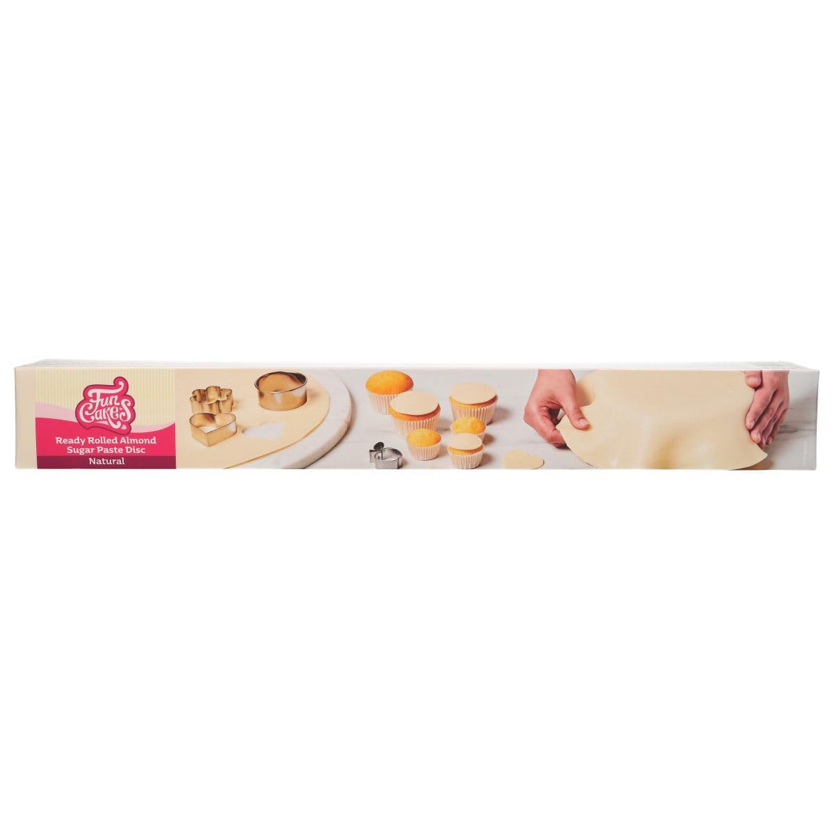 FunCakes Ready Rolled Sugar Paste Disc Almond: Delicious Almond Flavour, Already Rolled, Easy-To-Use, Perfect for Cake Decorating, 430 g