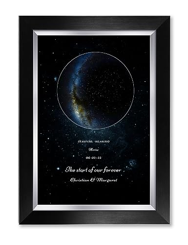 IPIC - Personalized Star Map Art The Night Sky Over, Framed Artwo...