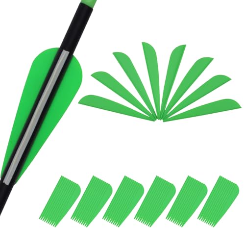KURUGEILI 60PK 3 inch Plastic Arrow Fletching Arrow Vane TPU Fletchings for DIY Arrow Archery Bow
