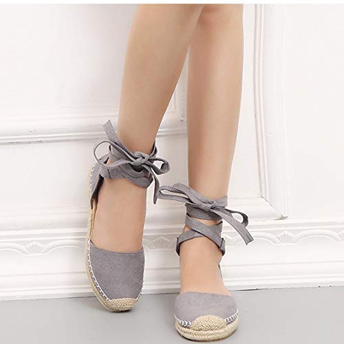 Flax Bow Tie Ballet Flats Women Flat Sandals Women Espadrilles Strapped Sandals Big Size3