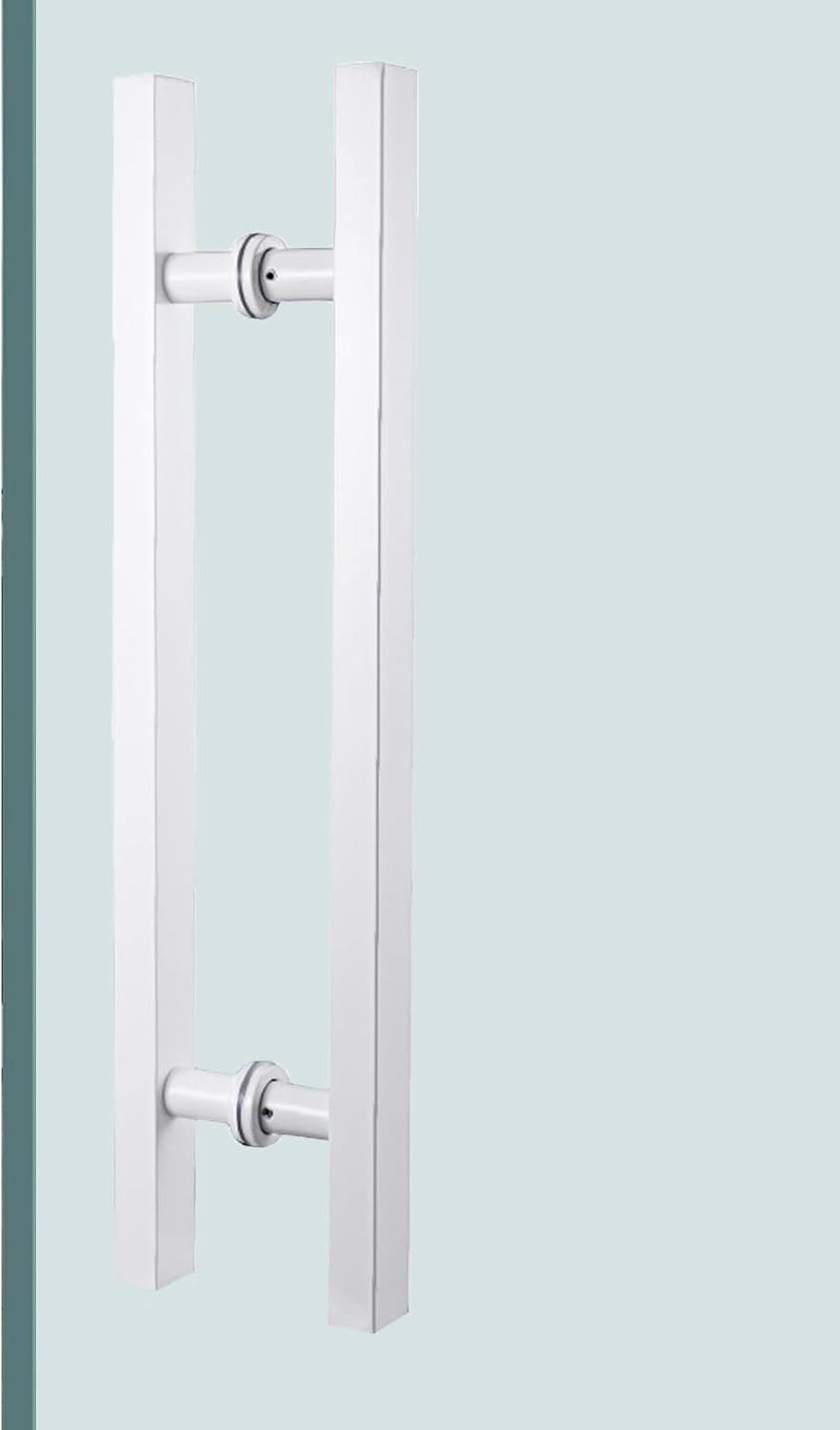 Modern Glass Door Handle Set Heavy Duty Outdoor Barn Office Shop Entrance 40cm