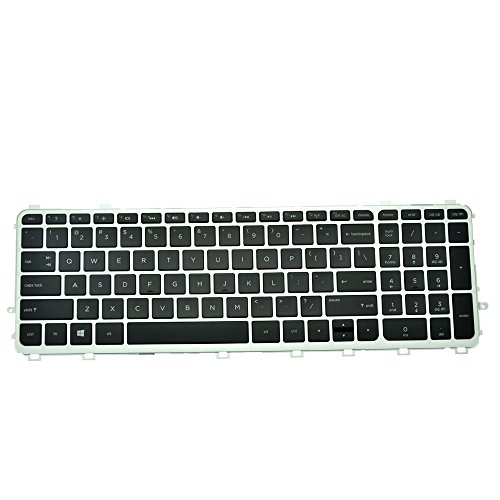 Eathtek Replacement Keyboard with Backlit and Silver Frame for HP Envy 15-J 15Z-J 17-J 17T-J 17-J106TX 17-J110EW 17-J120US 17-J130CL 17-J150 Series Black US Layout, 711504-001 711505-001 NSK-CN4BV