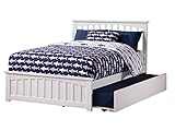Atlantic Furniture Mission Platform Matching Foot Board and Twin Size Urban Trundle Bed, Full, White